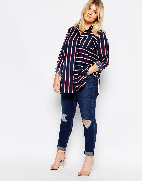 asos plus stripe shirt