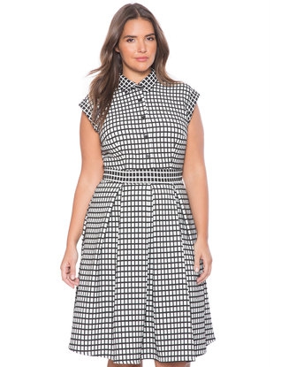 eloquii checker shirt dress