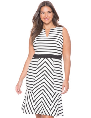 eloquii opposing stripes dress