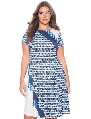 eloquii placed print dress