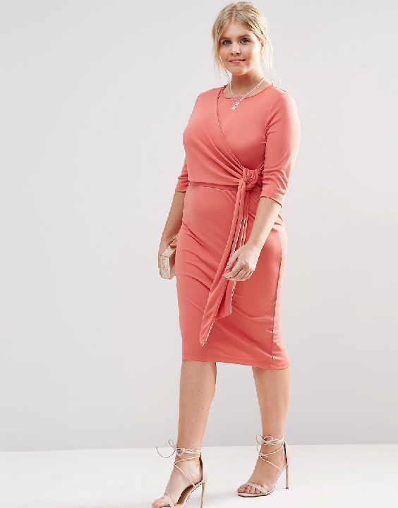 asos curve knot wrap dress