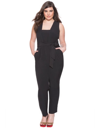 eloquii deep v jumpsuit