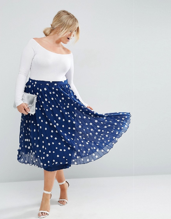 asos curve pleated midi skirt