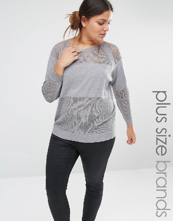 asos plus perforated sweatshirt