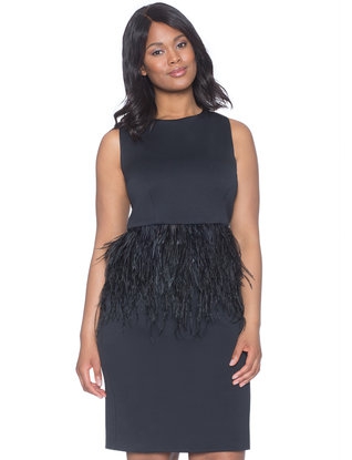 eloquii feather peplum dress