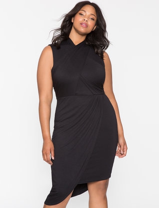 eloquii wrap front dress