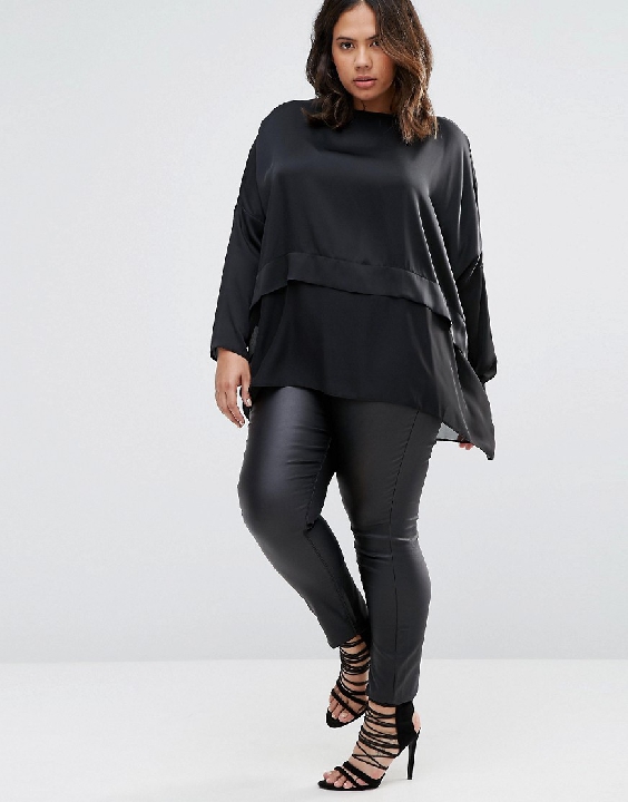 asos curve sheer hem top