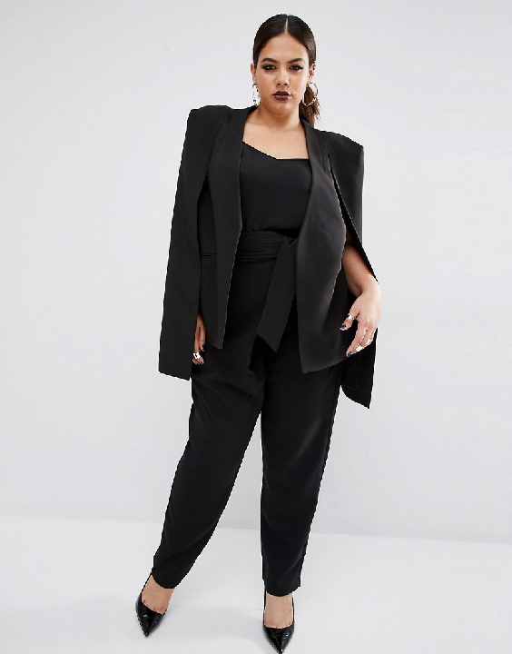 asos plus cape blazer