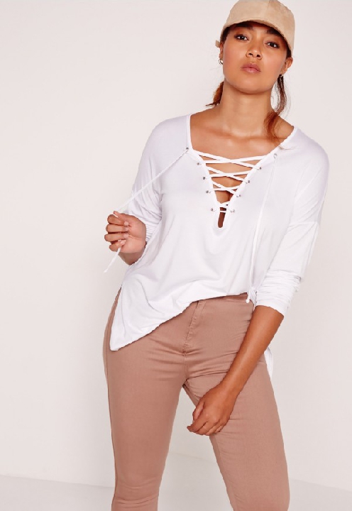missguided lace up top