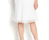 pleated mesh a-line skirt